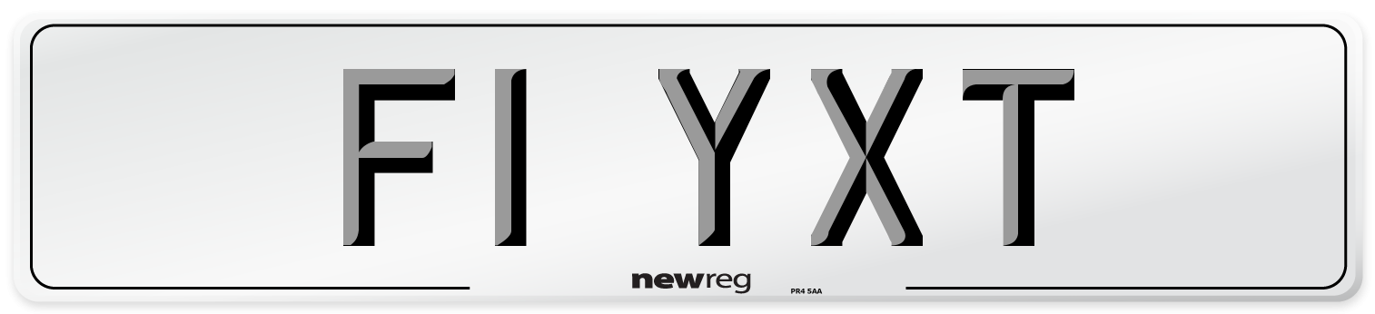 F1 YXT Number Plate from New Reg